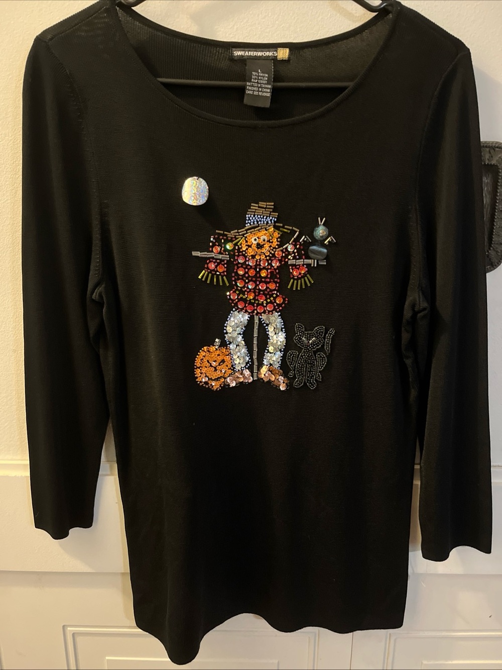 Sweaterworks Black Halloween Top Size L